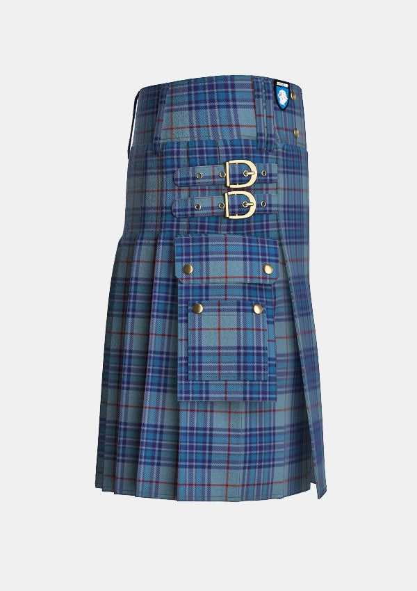 Utility_Thorburn_Tartan_6615_kilt_right_image_with_pleated_design_and_adjustable_buckles_for_men