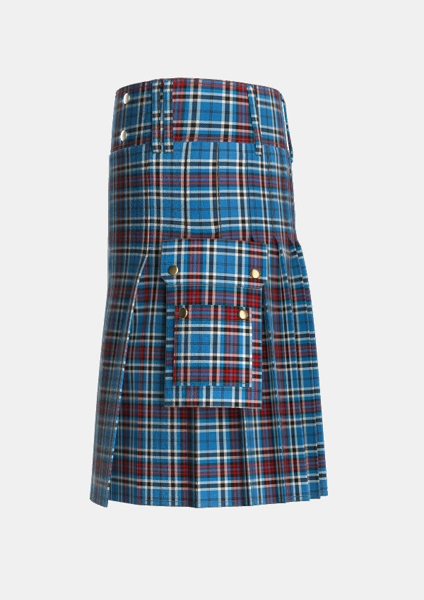 Utility_Trillard_Personal_Tartan_6235_kilt_left_image_with_pleated_design_and_adjustable_buckles_for_men