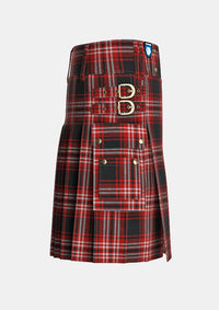 Utility_Tweedside_Red_Tartan_kilt_right_image_with_pleated_design_and_adjustable_buckles_for_men