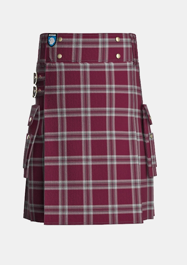 Utility_Tynecastle_Park_tartan_11960_kilt_front_image_with_pleated_design_and_adjustable_buckles_for_men