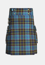 Utility_US_Air_Force_Tartan_kilt_front_image_with_pleated_design_and_adjustable_buckles_for_men