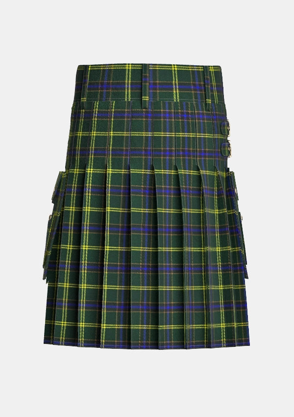 Utility_US_Army_Tartan_kilt_back_image_with_pleated_design_and_adjustable_buckles_for_men