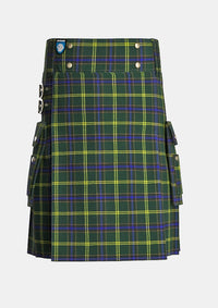 Utility_US_Army_Tartan_kilt_front_image_with_pleated_design_and_adjustable_buckles_for_men
