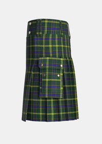 Utility_US_Army_Tartan_kilt_left_image_with_pleated_design_and_adjustable_buckles_for_men