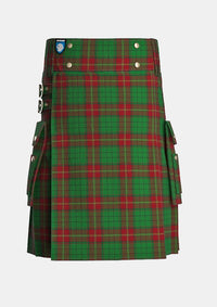 Utility_Ulster_Red_Tartan_792_kilt_front_image_with_pleated_design_and_adjustable_buckles_for_men
