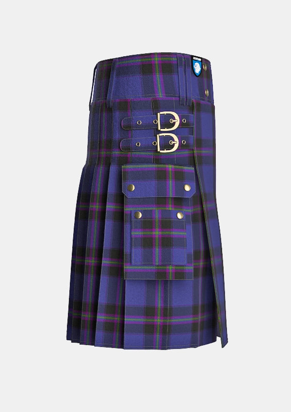 Utility_Ulster_Scots_Tartan_7846_kilt_right_image_with_pleated_design_and_adjustable_buckles_for_men