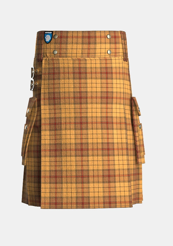 Utility_Ulster_Tartan_kilt_front_image_with_pleated_design_and_adjustable_buckles_for_men