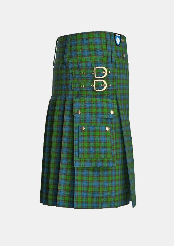 Utility_Universal_Ancient_Tartan_136_kilt_right_image_with_pleated_design_and_adjustable_buckles_for_men