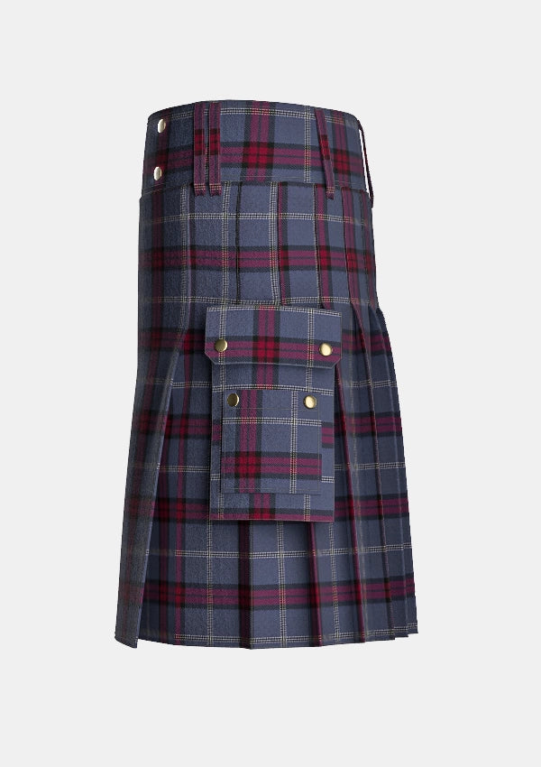 Utility_University_of_Edinburgh_Tartan_7516_kilt_left_image_with_pleated_design_and_adjustable_buckles_for_men