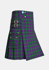 Utility_Urquhart_tartan_1086_kilt_side_image_with_pleated_design_and_adjustable_buckles_for_men