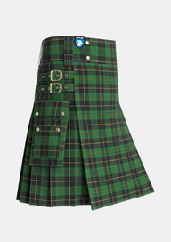 Utility_Vipont_Yellow_line_Tartan_1491_kilt_side_image_with_pleated_design_and_adjustable_buckles_for_men