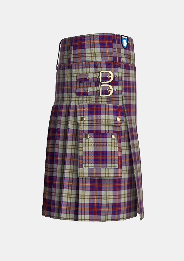 Utility_Walker_Dress_Tartan_2070_kilt_right_image_with_pleated_design_and_adjustable_buckles_for_men