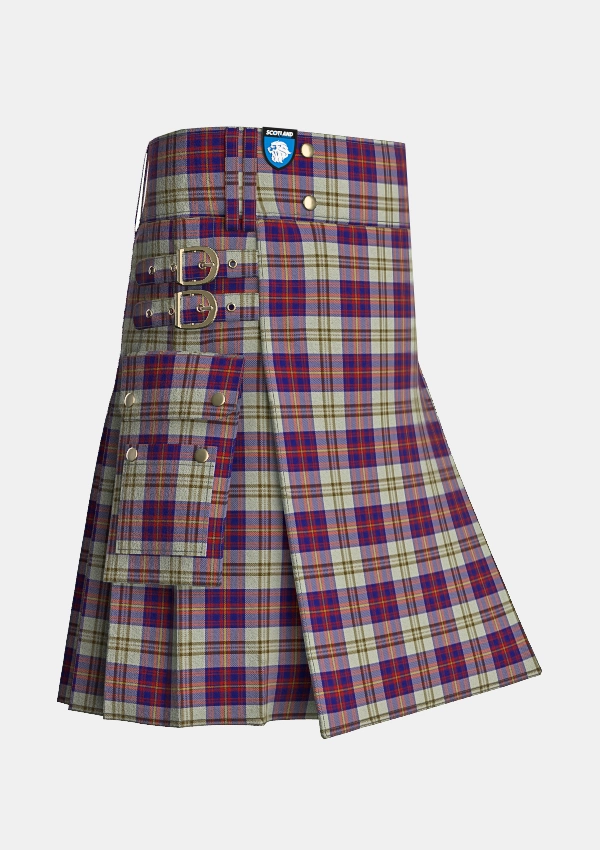 Utility_Walker_Dress_Tartan_2070_kilt_side_image_with_pleated_design_and_adjustable_buckles_for_men