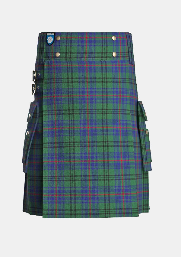 Utility_Walker_Hunting_Tartan_2069_kilt_front_image_with_pleated_design_and_adjustable_buckles_for_men