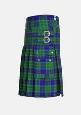 Utility_Wallace_Blue_Tartan_46_kilt_right_image_with_pleated_design_and_adjustable_buckles_for_men