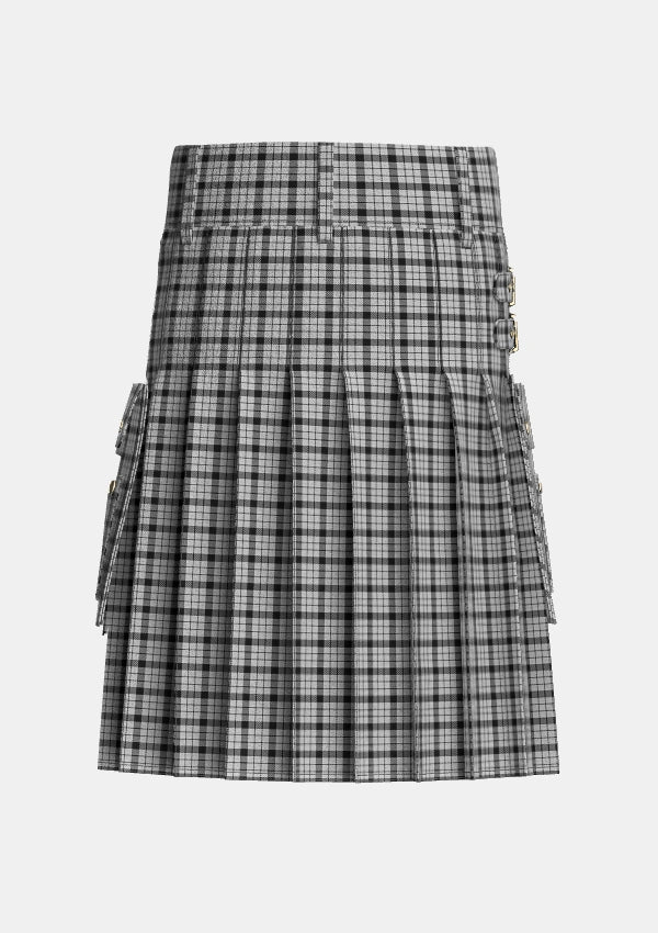 Utility_Wallace_Dress_Tartan_1251_kilt_back_image_with_pleated_design_and_adjustable_buckles_for_men