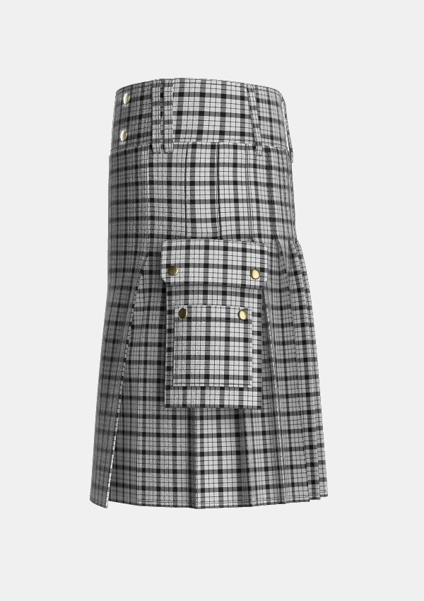 Utility_Wallace_Dress_Tartan_1251_kilt_left_image_with_pleated_design_and_adjustable_buckles_for_men