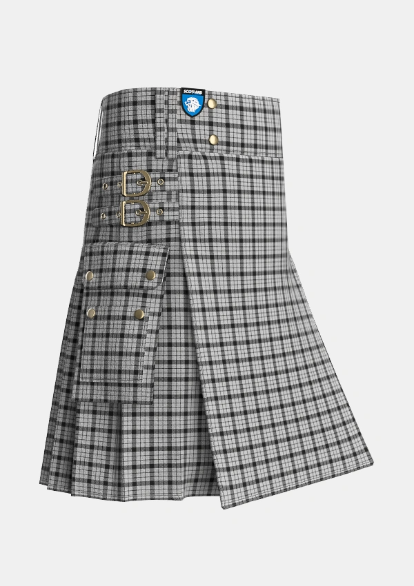 Utility_Wallace_Dress_Tartan_1251_kilt_side_image_with_pleated_design_and_adjustable_buckles_for_men