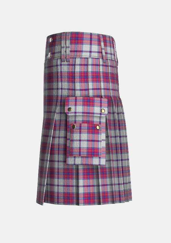 Utility_Ward_Craig_Dress_Tartan_12819_kilt_left_image_with_pleated_design_and_adjustable_buckles_for_men