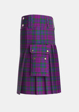Utility_Wardlaw_Tartan_6600_kilt_left_image_with_pleated_design_and_adjustable_buckles_for_men