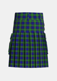 Utility_Wartley_Hunting_Tartan_4338_kilt_back_image_with_pleated_design_and_adjustable_buckles_for_men