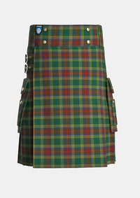 Utility_Waterford_County_Tartan_2255_kilt_front_image_with_pleated_design_and_adjustable_buckles_for_men