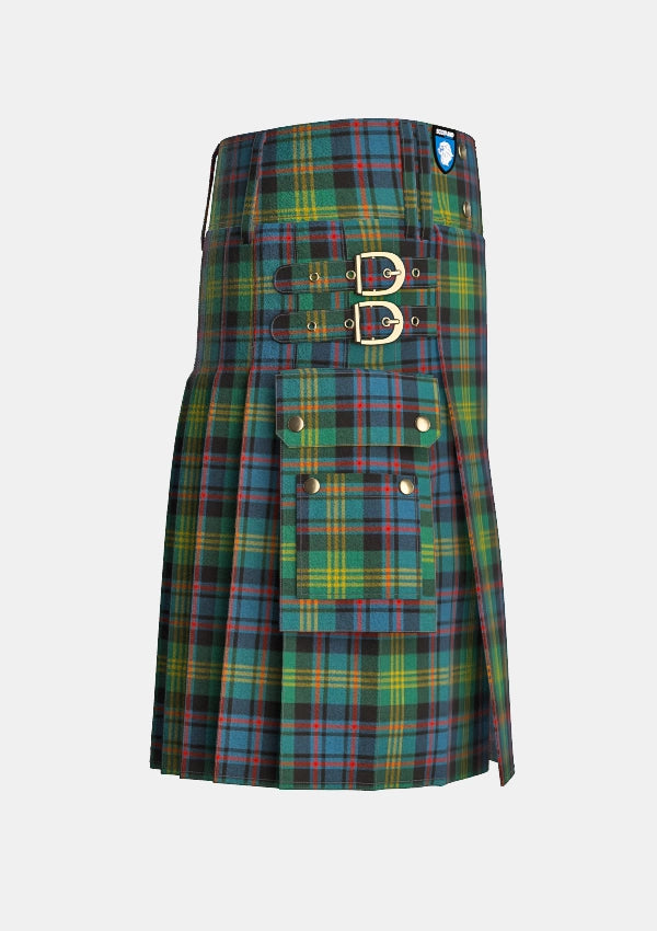 Utility_Watson_tartan_kilt_right_image_with_pleated_design_and_adjustable_buckles_for_men
