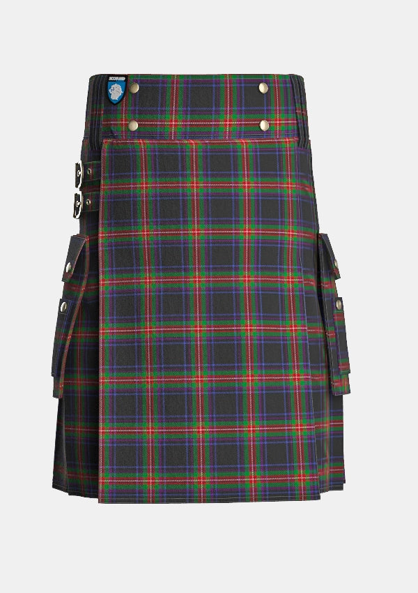 Utility_Watt_Tartan_4210_kilt_front_image_with_pleated_design_and_adjustable_buckles_for_men