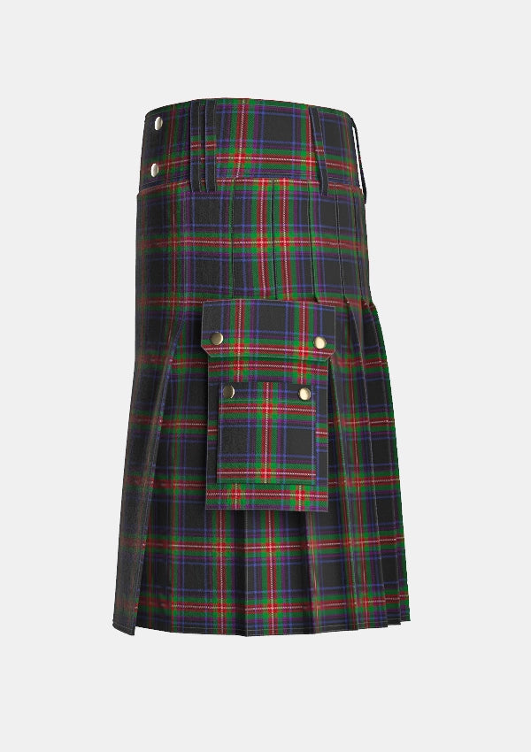 Utility_Watt_Tartan_4210_kilt_left_image_with_pleated_design_and_adjustable_buckles_for_men