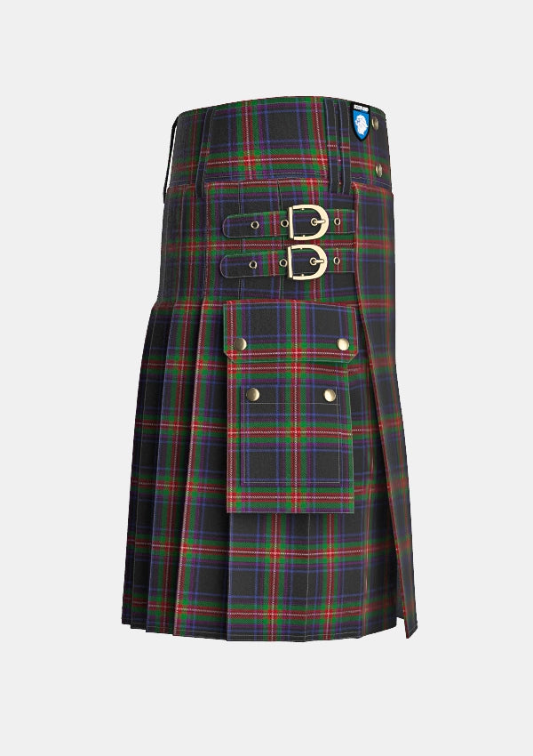 Utility_Watt_Tartan_4210_kilt_right_image_with_pleated_design_and_adjustable_buckles_for_men