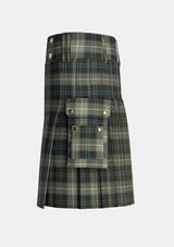 Utility_Weathered_Patriot_tartan_kilt_left_image_with_pleated_design_and_adjustable_buckles_for_men