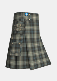 Utility_Weathered_Patriot_tartan_kilt_side_image_with_pleated_design_and_adjustable_buckles_for_men