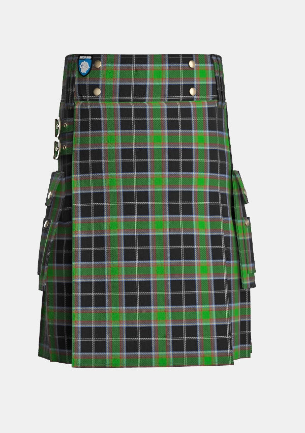 Utility_Webster_tartan_4159_kilt_front_image_with_pleated_design_and_adjustable_buckles_for_men