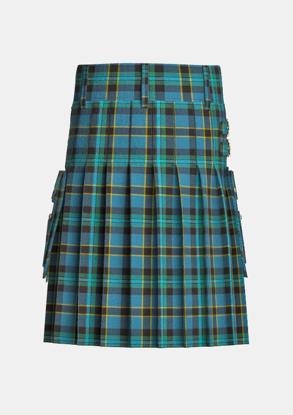 Utility_Weir_tartan_4254_kilt_back_image_with_pleated_design_and_adjustable_buckles_for_men
