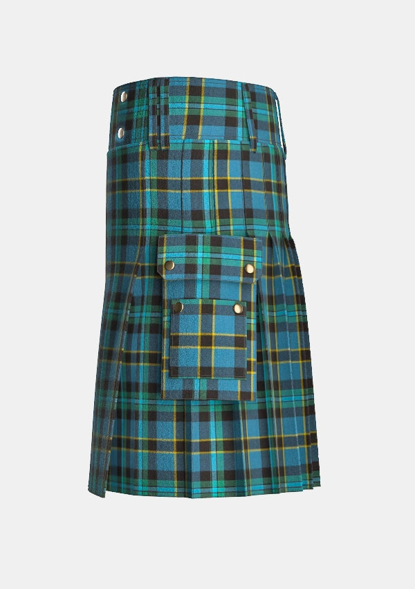 Utility_Weir_tartan_4254_kilt_left_image_with_pleated_design_and_adjustable_buckles_for_men