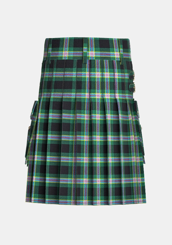 Utility_Wells_Ancient_Tartan_kilt_back_image_with_pleated_design_and_adjustable_buckles_for_men