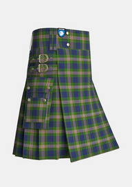 Utility_Wells_Tartan_11106_kilt_side_image_with_pleated_design_and_adjustable_buckles_for_men