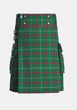 Utility_Welsh_tartan_kilt_front_image_with_pleated_design_and_adjustable_buckles_for_men