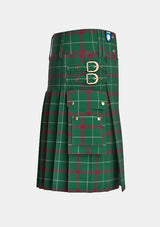 Utility_Welsh_tartan_kilt_right_image_with_pleated_design_and_adjustable_buckles_for_men