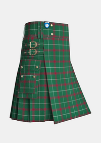 Utility_Welsh_tartan_kilt_side_image_with_pleated_design_and_adjustable_buckles_for_men