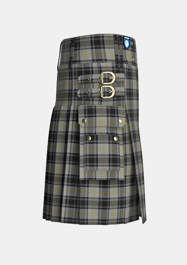 Utility_West_Point_Tartan_kilt_right_image_with_pleated_design_and_adjustable_buckles_for_men