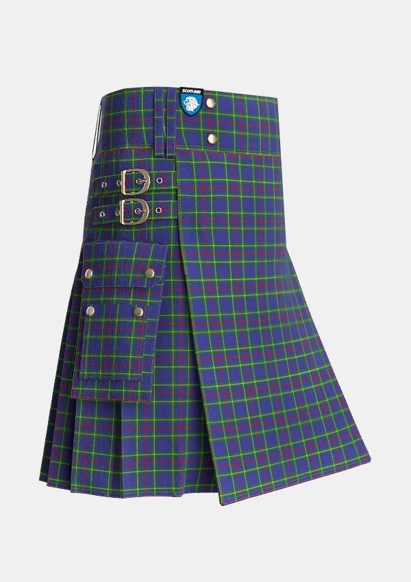 Utility_Wheadon_Tartan_3972_kilt_side_image_with_pleated_design_and_adjustable_buckles_for_men