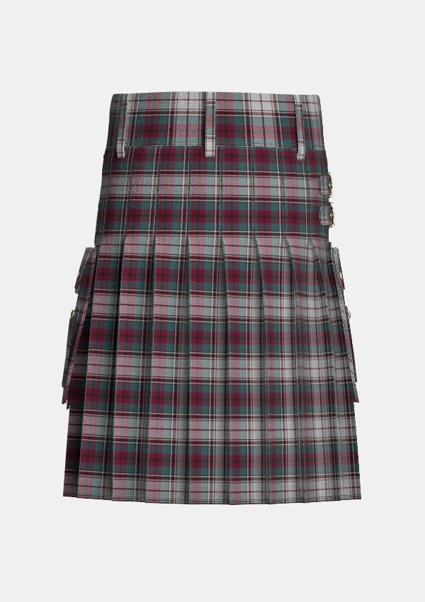 Utility_Whitehead_E_Tartan_14406_kilt_back_image_with_pleated_design_and_adjustable_buckles_for_men