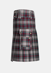 Utility_Whitehead_E_Tartan_14406_kilt_left_image_with_pleated_design_and_adjustable_buckles_for_men