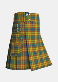 Utility_Wild_Mustard_Dreams_Tartan_10933_kilt_side_image_with_pleated_design_and_adjustable_buckles_for_men