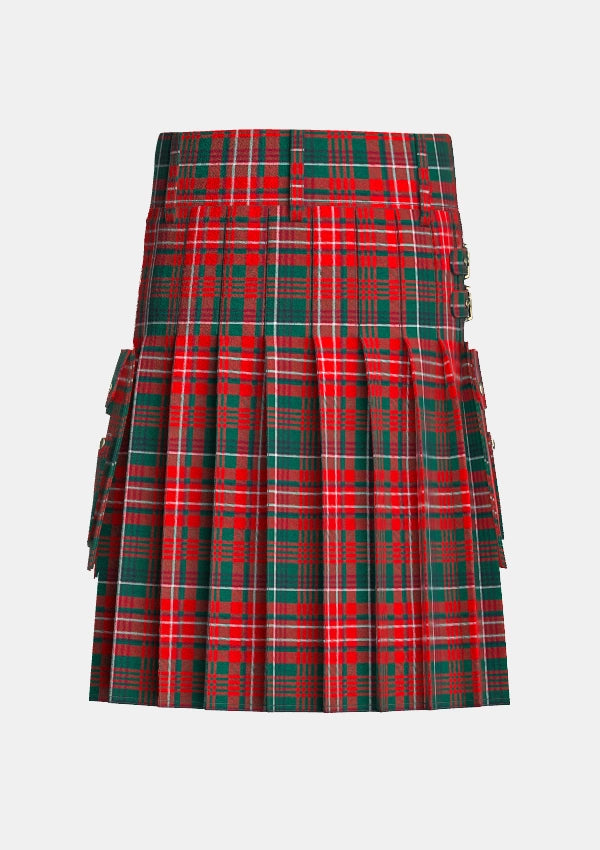 Utility_Wilson_Clan_tartan_625_kilt_back_image_with_pleated_design_and_adjustable_buckles_for_men