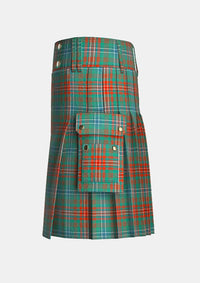 Utility_Wilson_tartan_kilt_left_image_with_pleated_design_and_adjustable_buckles_for_men