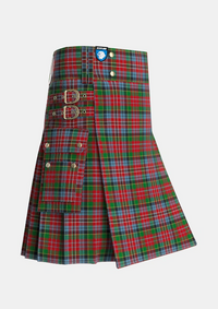 Utility_Wilsons_No043_Tartan_5612_kilt_side_image_with_pleated_design_and_adjustable_buckles_for_men