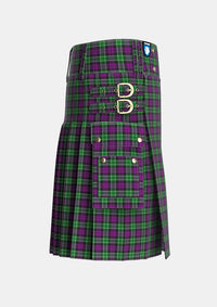 Utility_Wilsons_No158_Tartan_928_kilt_right_image_with_pleated_design_and_adjustable_buckles_for_men