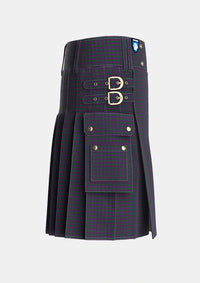Utility_Wilsons_No211_Tartan_116_kilt_right_image_with_pleated_design_and_adjustable_buckles_for_men